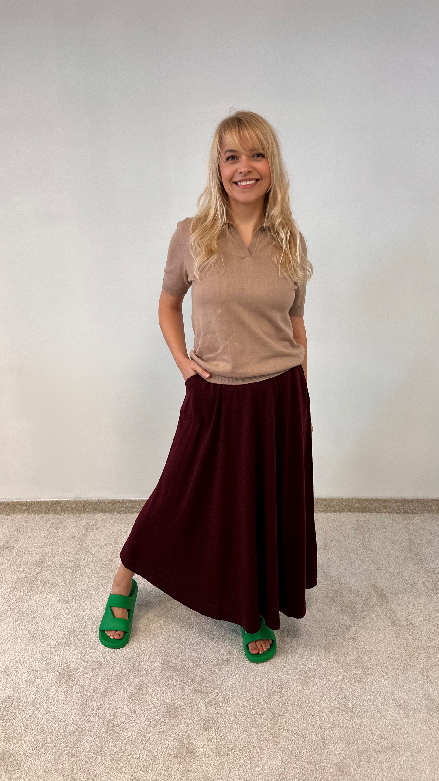 Merino wool Skirt with pockets "Stephania"