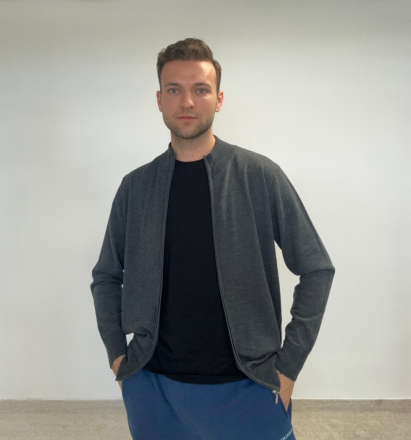 Merino wool Sweater "Maison Z" full zip