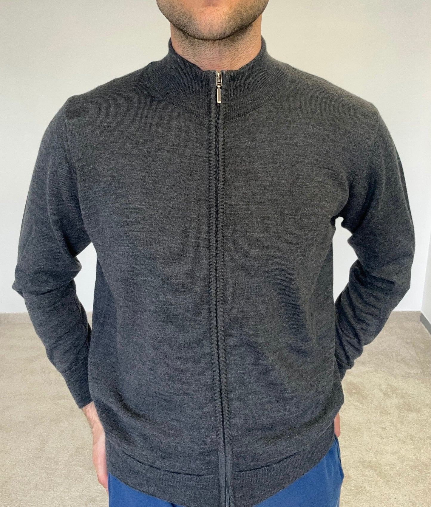 Merino wool Sweater "Maison Z" full zip