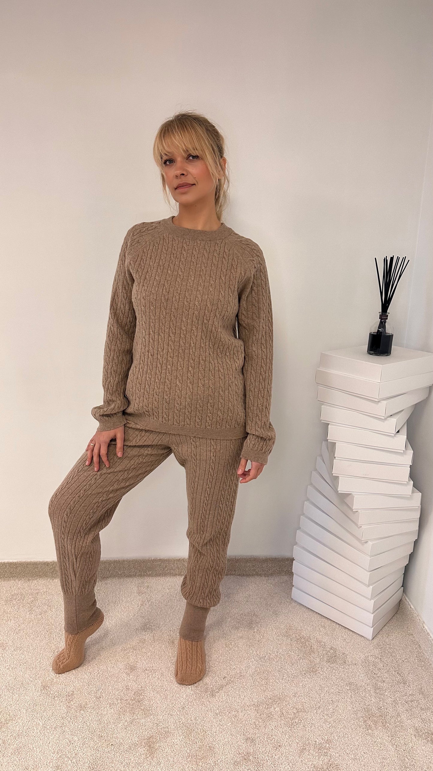 Cable knit Wool/Cashmere tracksuit "Cable"