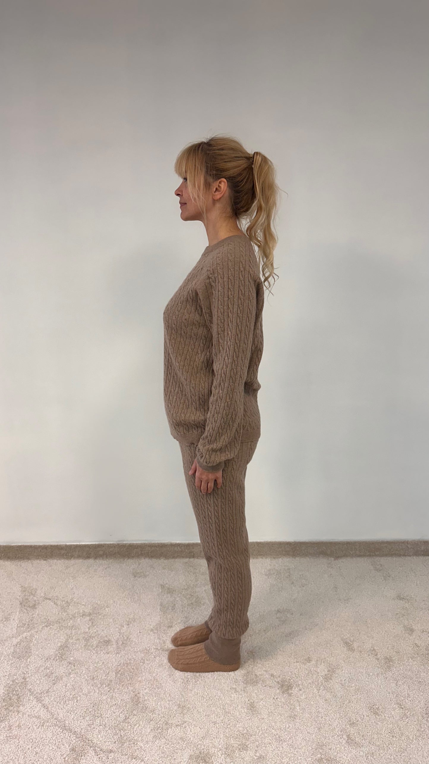Cable knit Wool/Cashmere tracksuit "Cable"
