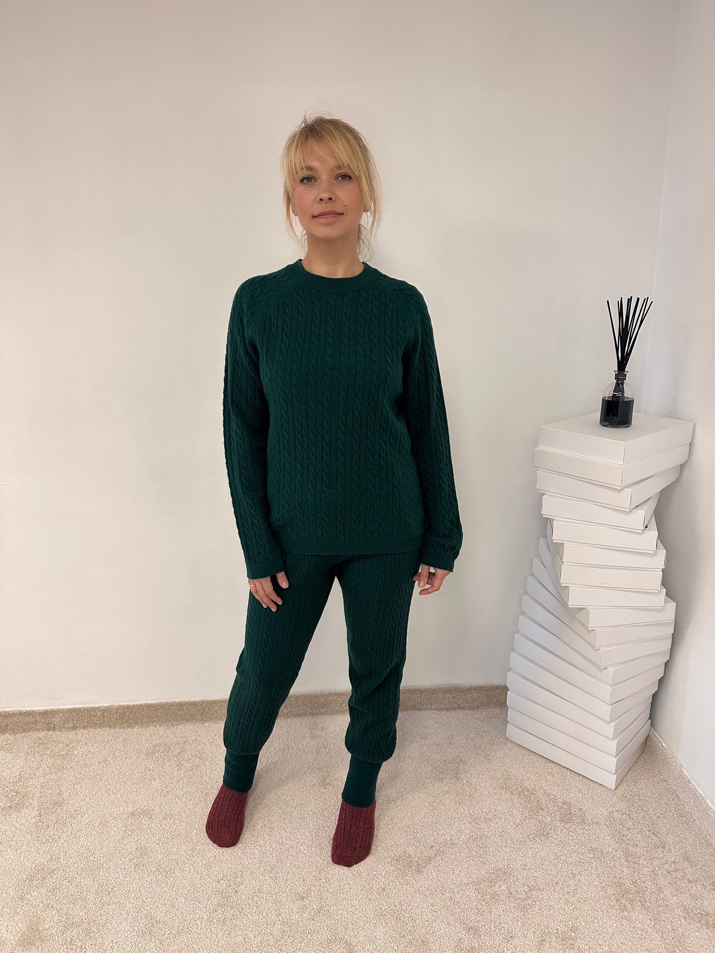 Cable knit Wool/Cashmere tracksuit "Cable"