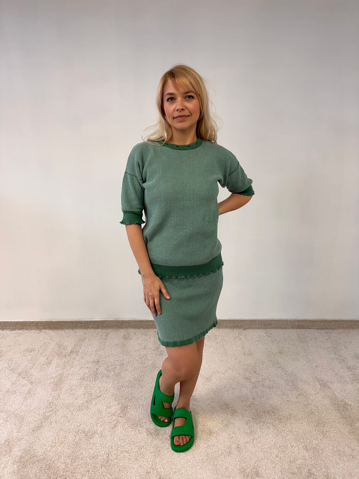 Elegant knitted Top with skirt "Rebeca"