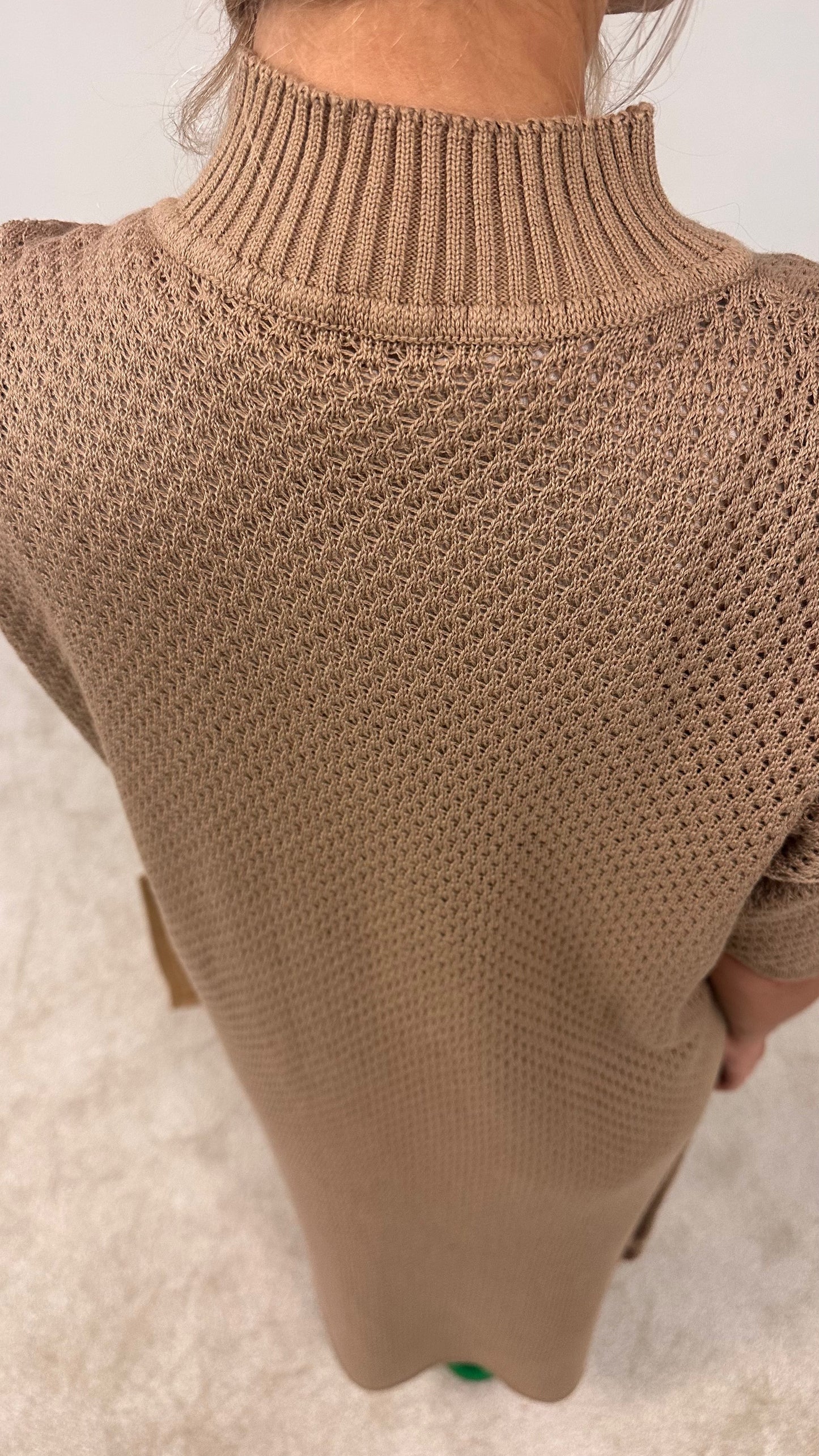 Cotton Pointelle knit long dress "Vera"