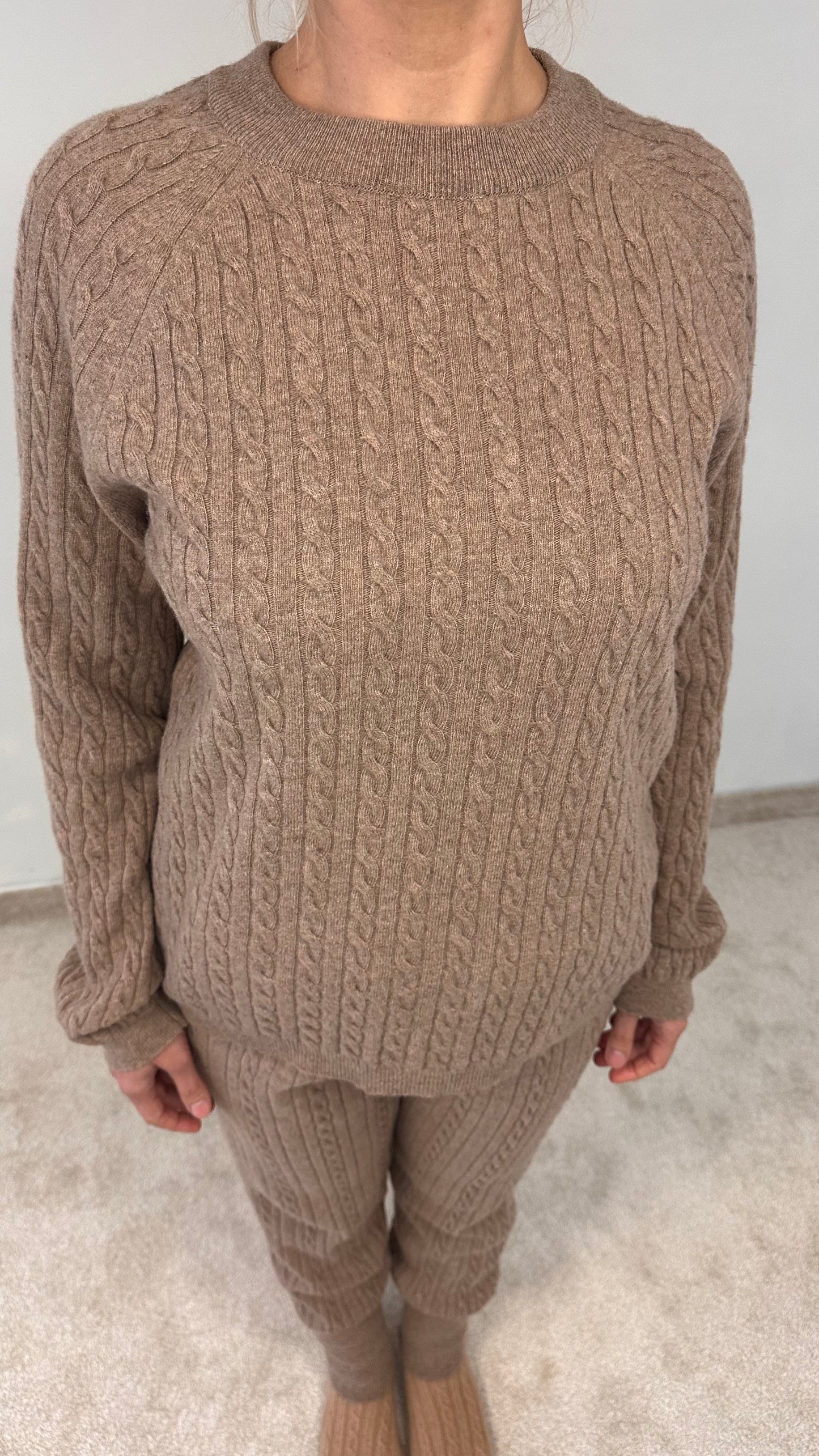 Cable knit Wool/Cashmere tracksuit "Cable"