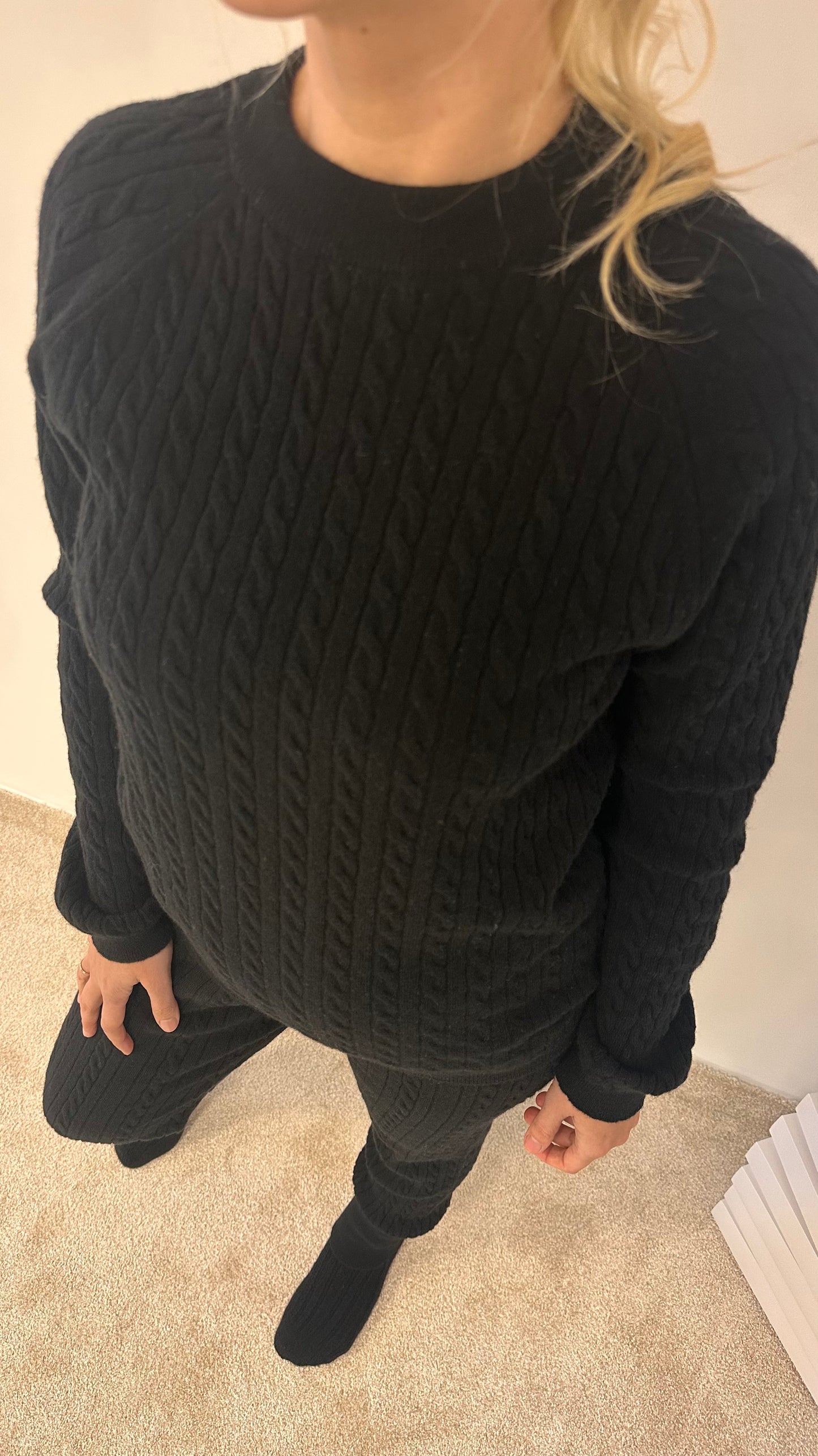 Cable knit Wool/Cashmere tracksuit "Cable"