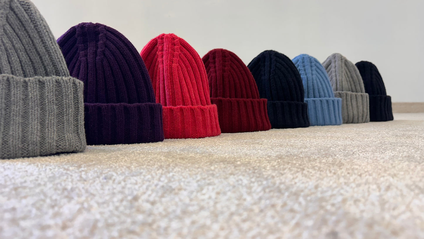 Wool cashmere Beanie hat without holes "Elly"