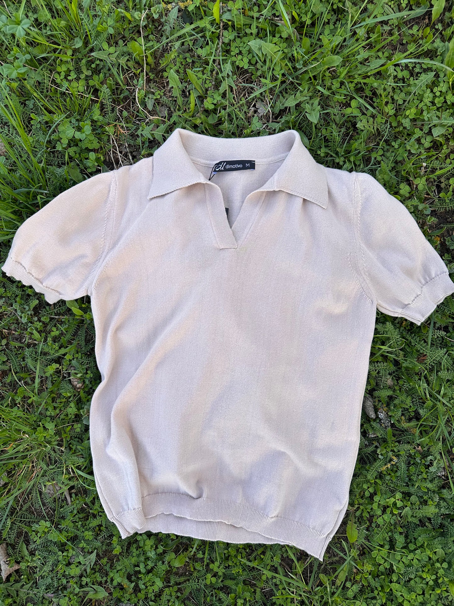 Knitted cotton Polo T-shirt