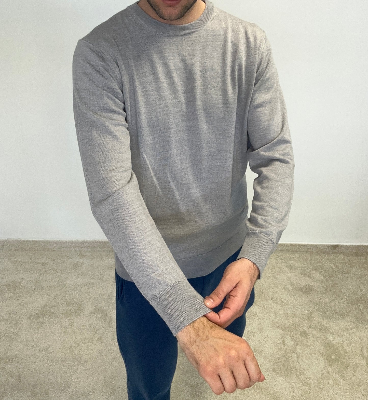 Mens's round neck Merino wool Sweater "Maison O"