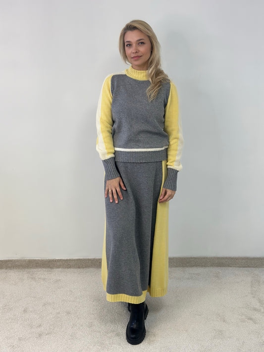 Sweater & Skirt Set “Salma Yellow”