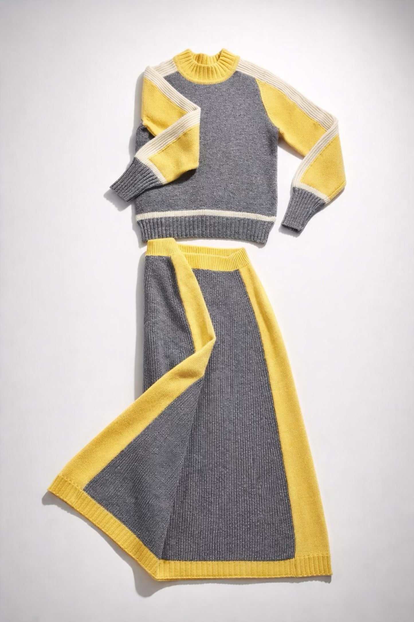 Sweater & Skirt Set “Salma Yellow”