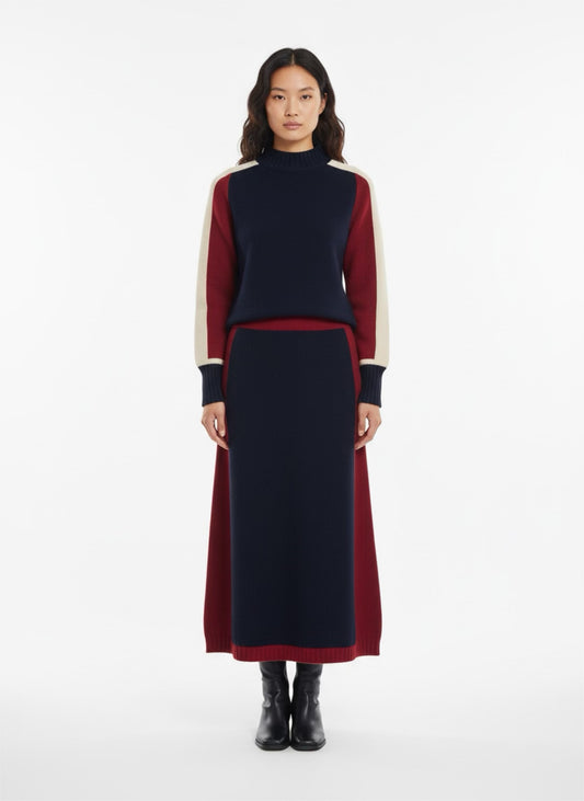 Sweater & Skirt Set “Salma Bordo”