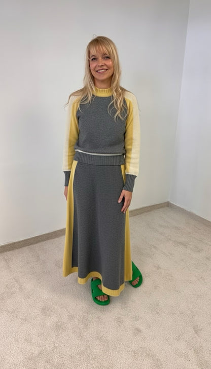 Sweater & Skirt Set “Salma Yellow”