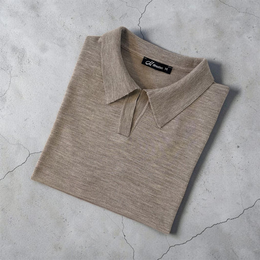 Merino Wool Polo Shirt “Paula” Short sleeve