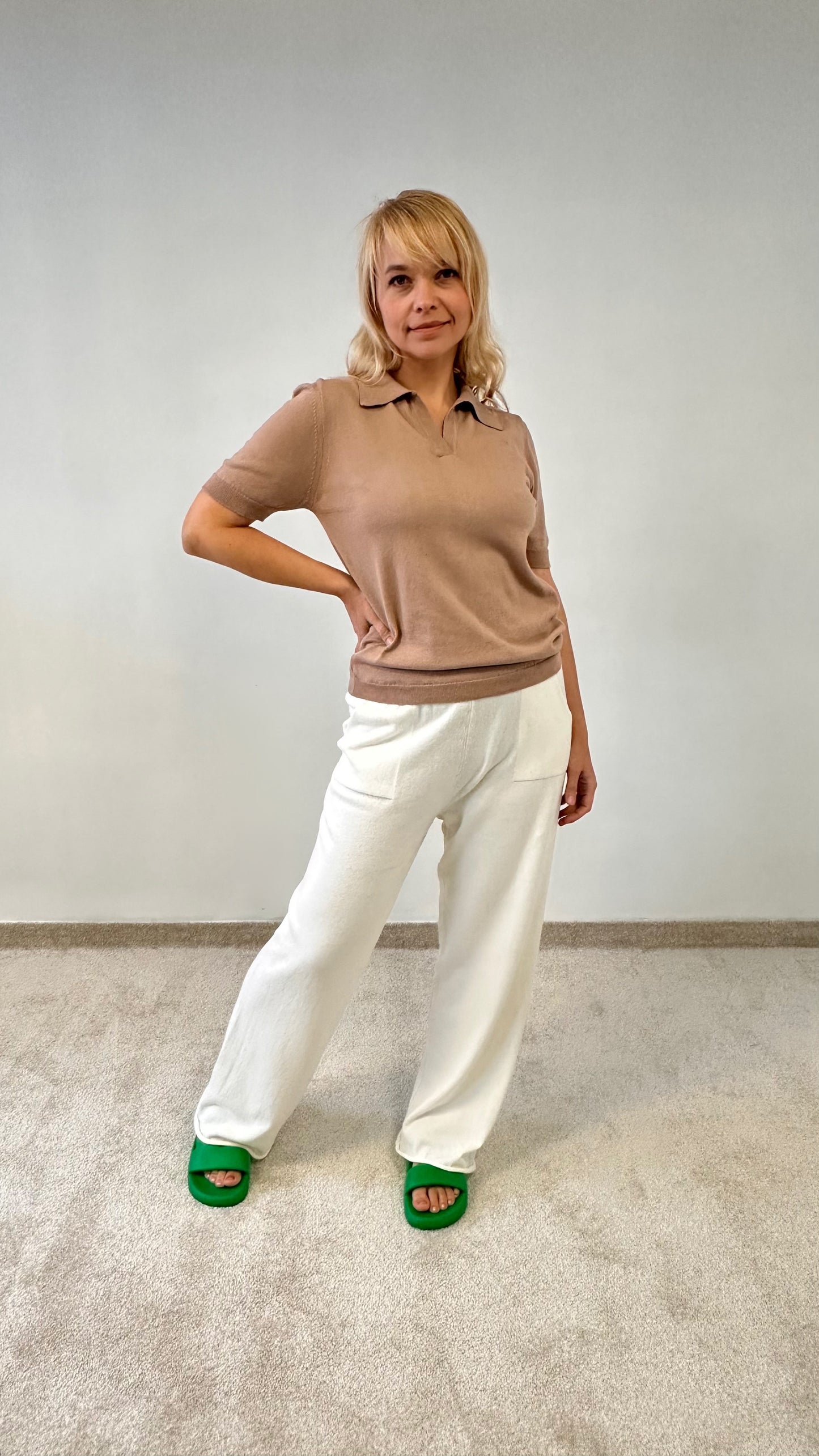 Knitted cotton Polo T-shirt