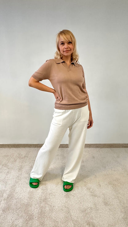 Knitted cotton Polo T-shirt