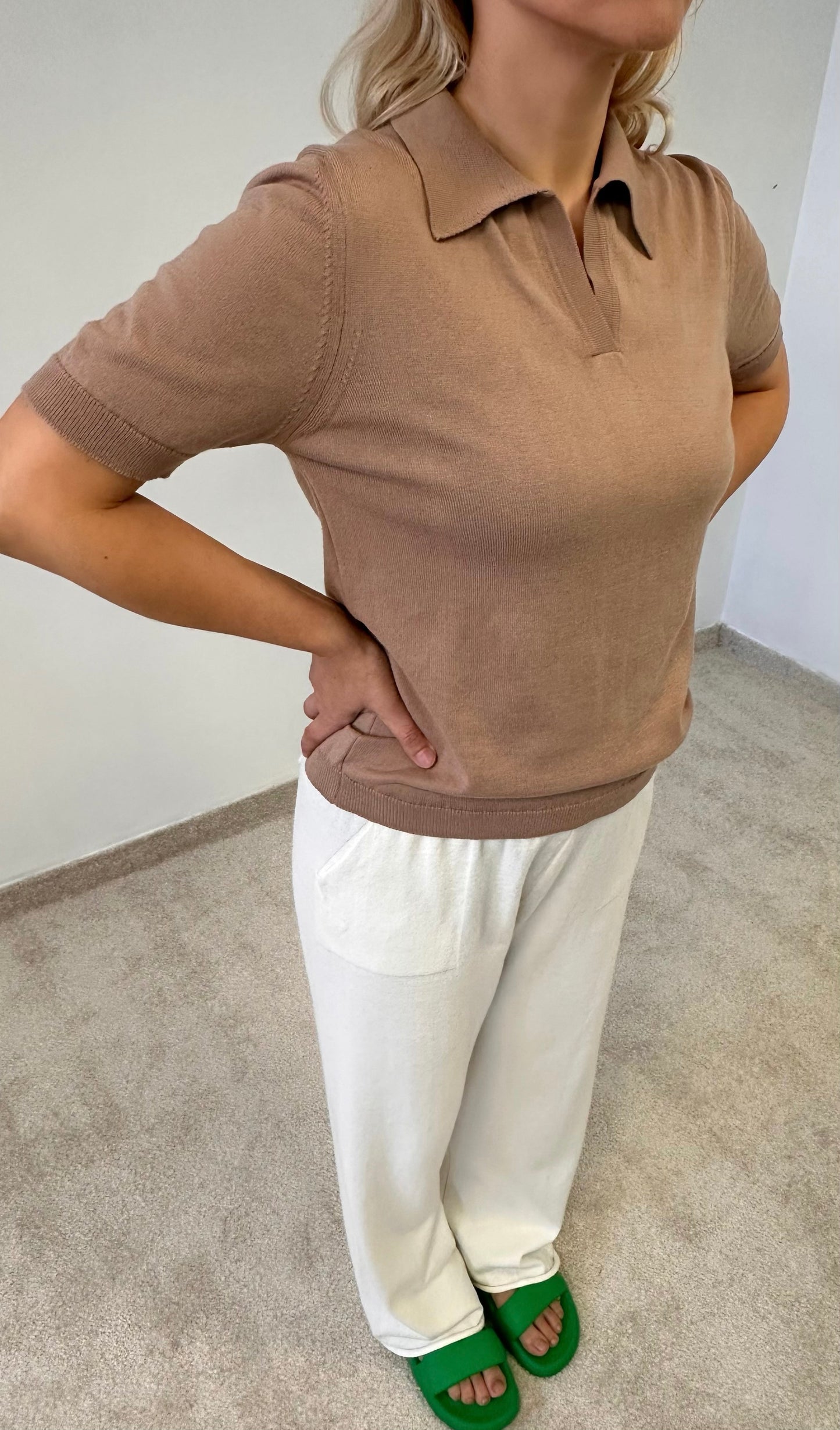 Knitted cotton Polo T-shirt