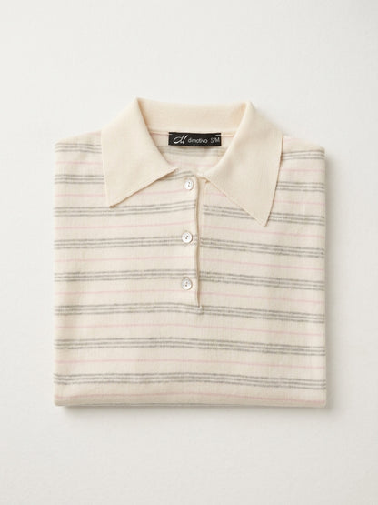 Premium Collection Cotton&Cashmere Polo Shirt "Valeria"