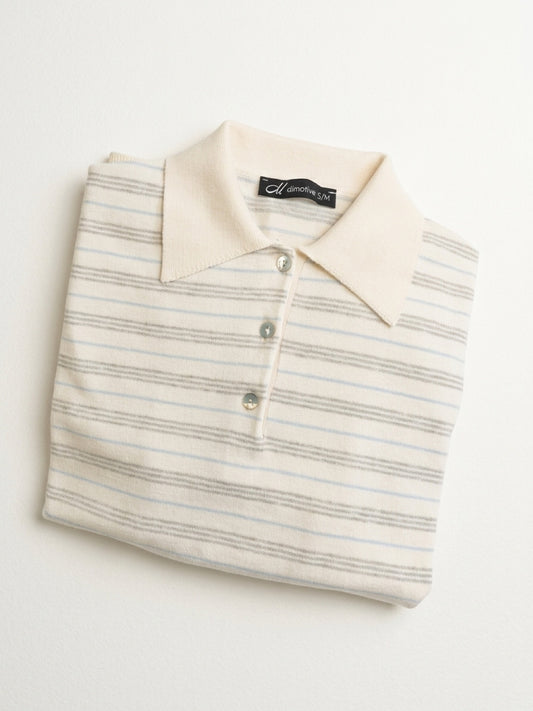Premium Collection Cotton&Cashmere Polo Shirt "Valeria"