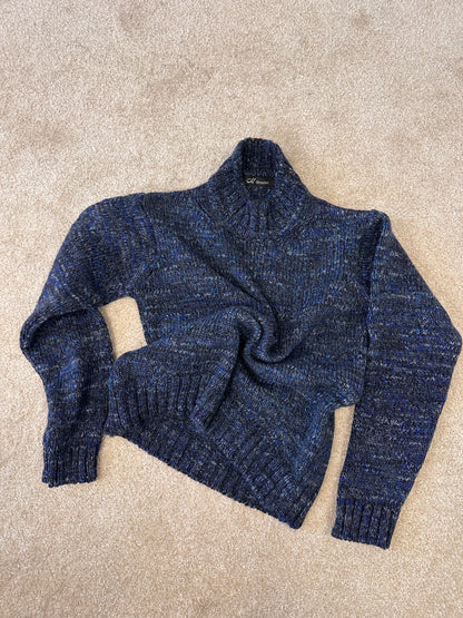 Short knitted melange sweater "Tyla"