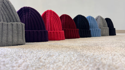 Wool cashmere Beanie hat without holes "Elly"