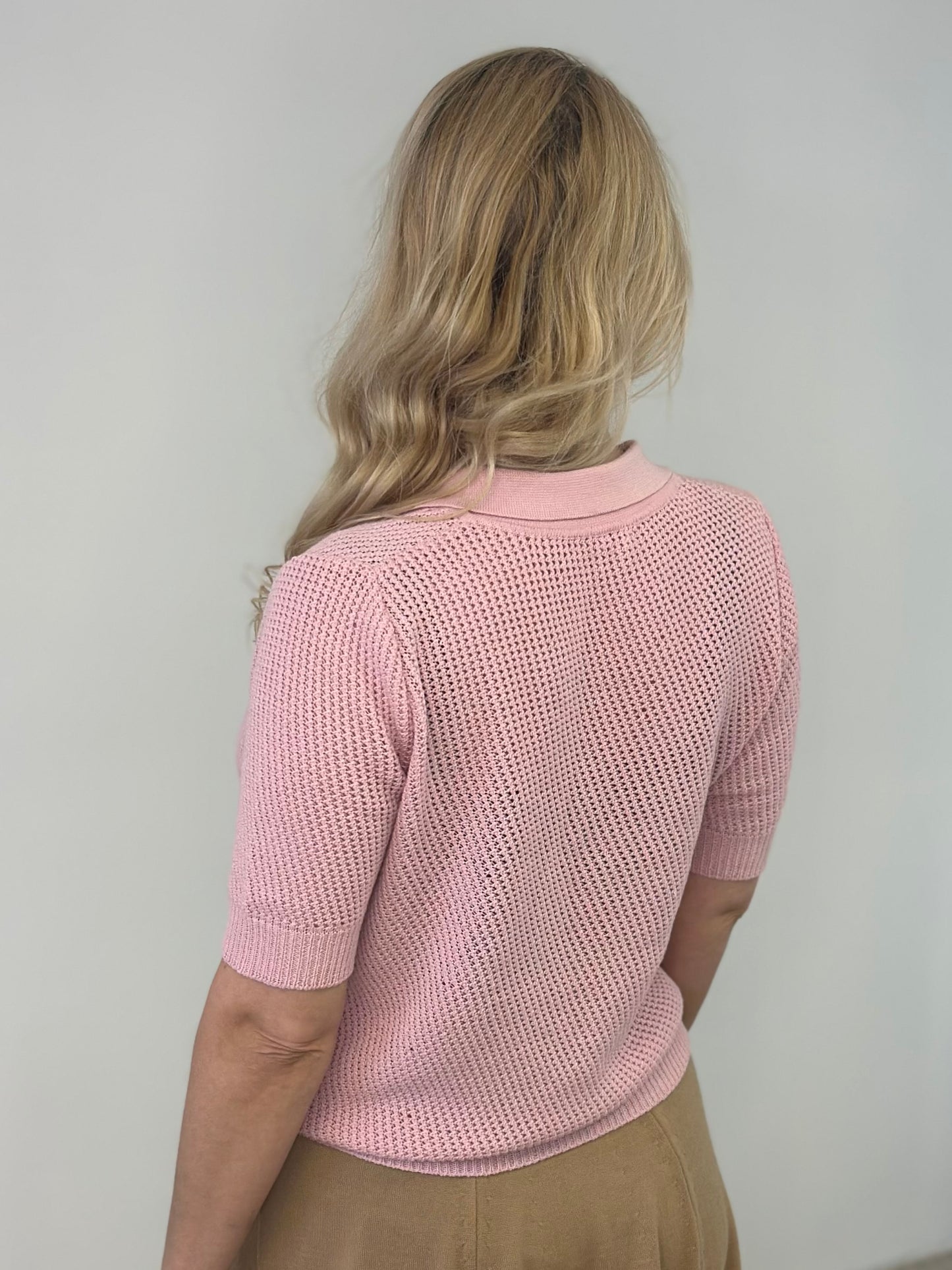 Cotton Short Sleeve Polo T-shirt “PERLE”