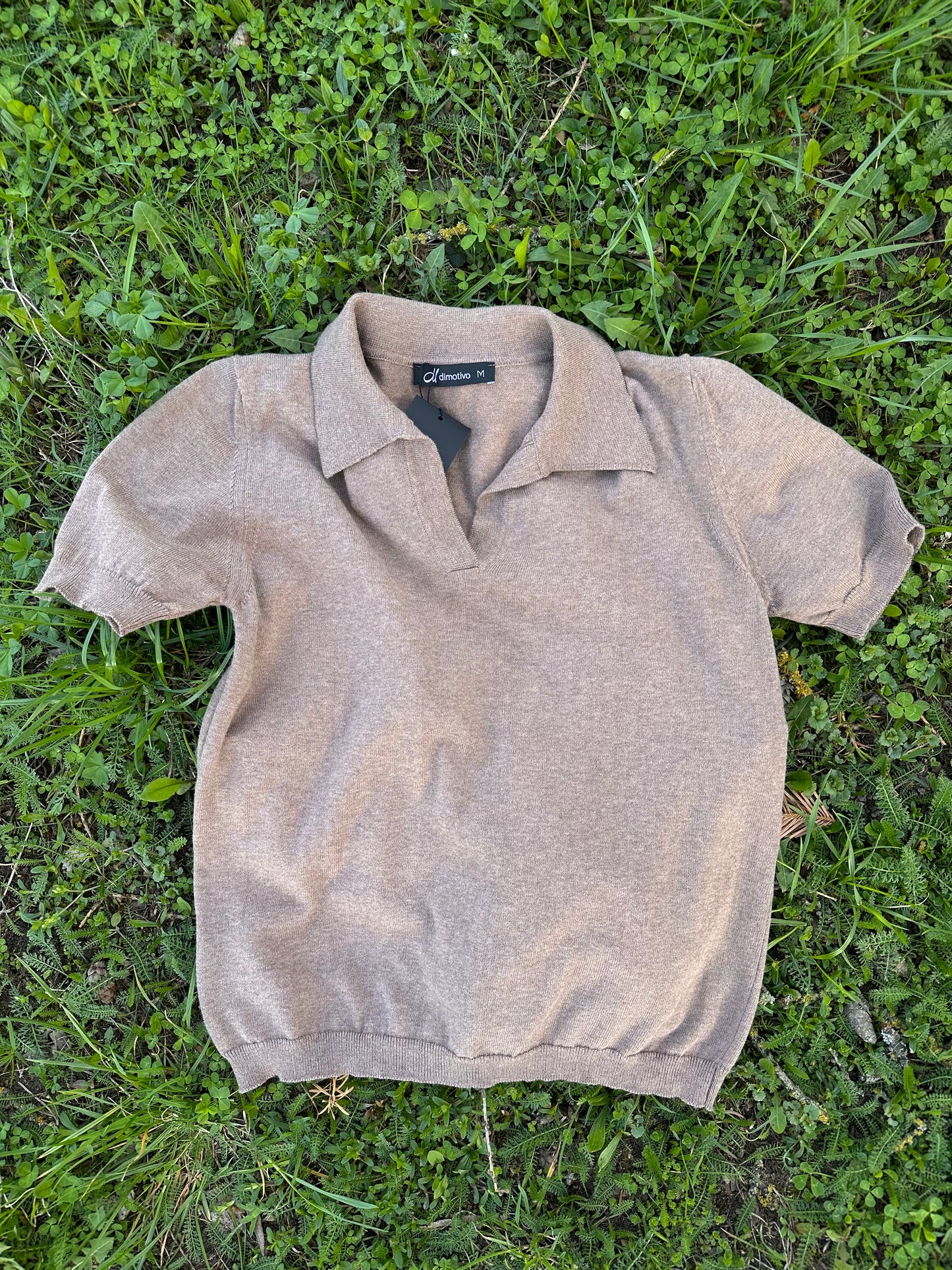 Knitted cotton Polo T-shirt