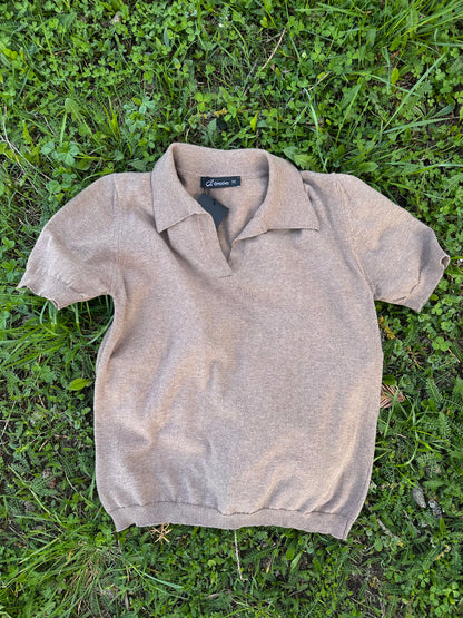 Knitted cotton Polo T-shirt