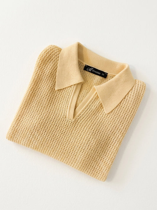 Cotton Short Sleeve Polo T-shirt “PERLE”