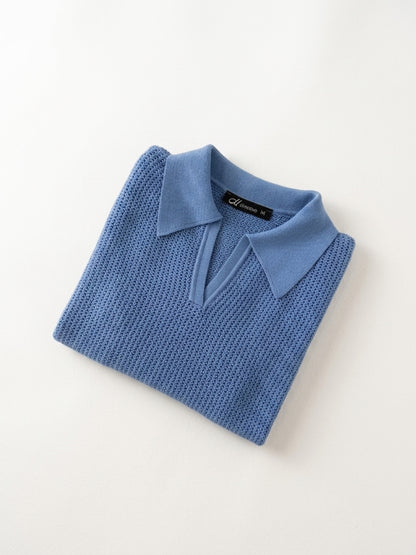 Cotton Short Sleeve Polo T-shirt “PERLE”