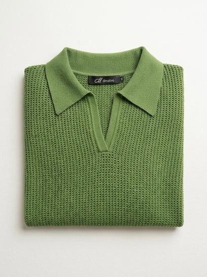 Cotton Short Sleeve Polo T-shirt “PERLE”