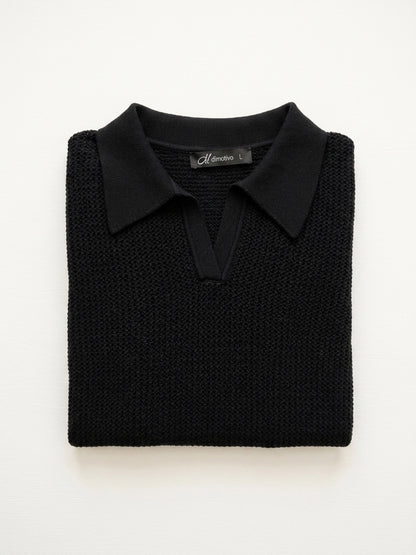 Cotton Short Sleeve Polo T-shirt “PERLE”