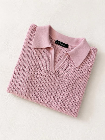 Cotton Short Sleeve Polo T-shirt “PERLE”