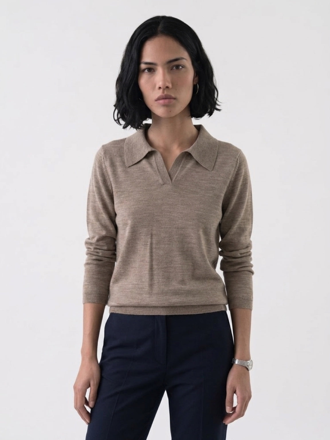 Merino Wool Polo Long Sleeve “Paula”