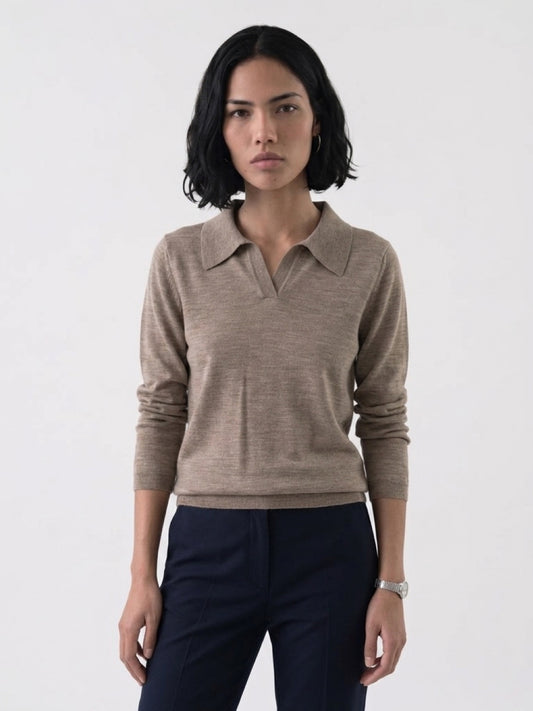 Merino Wool Polo Long Sleeve “Paula”