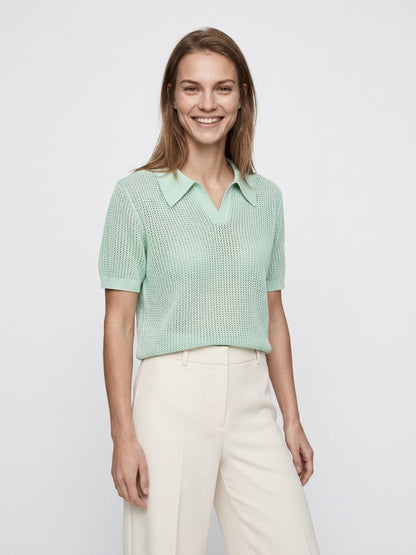 Cotton Short Sleeve Polo T-shirt “PERLE”