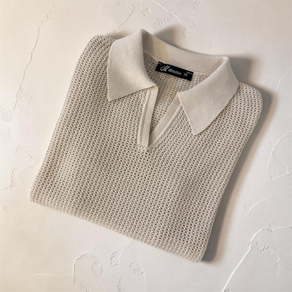 Cotton Short Sleeve Polo T-shirt “PERLE”