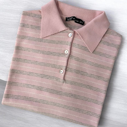 Premium Collection Cotton&Cashmere Polo Shirt "Valeria"